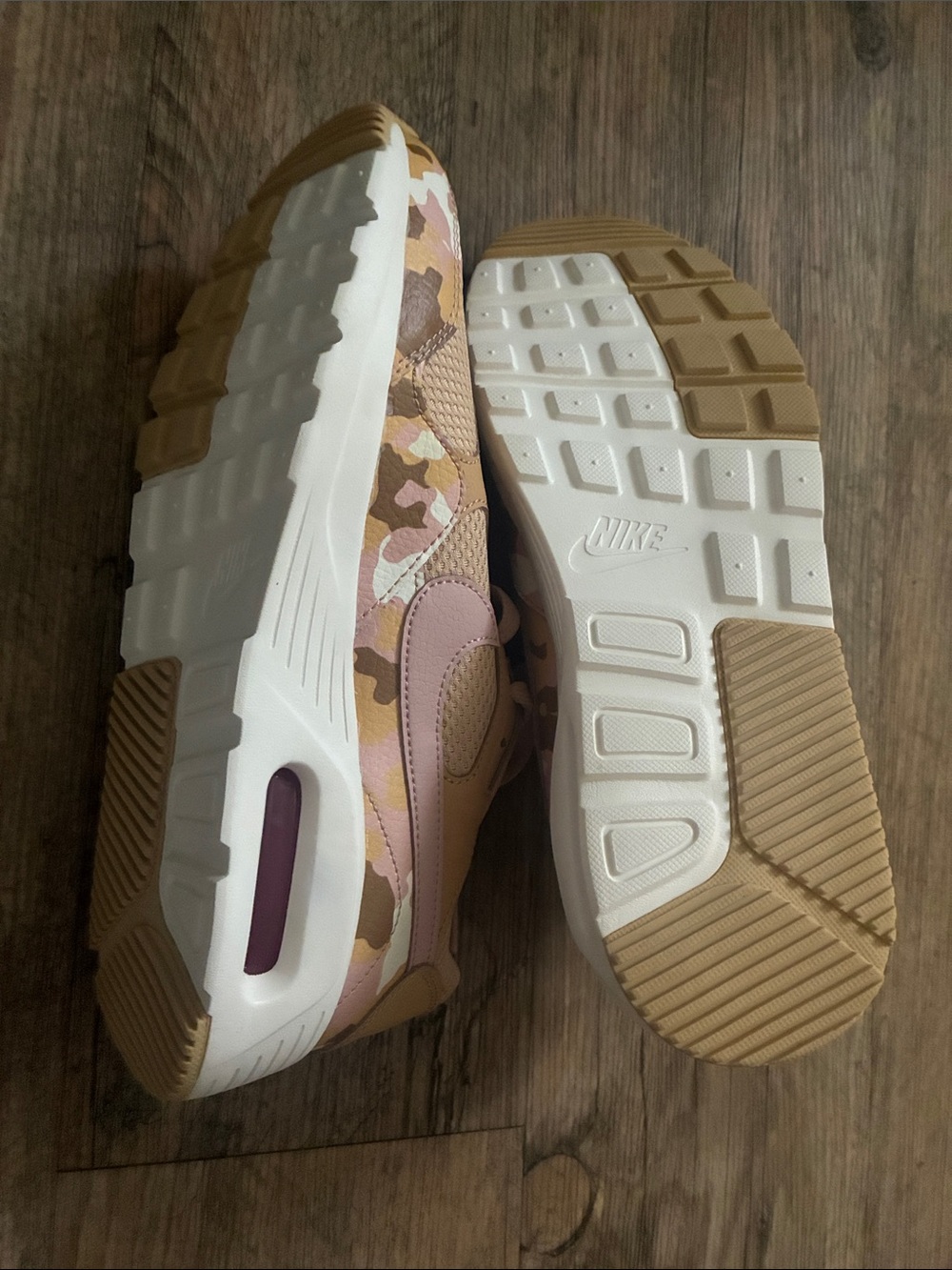 Nike Women’s Sneakers - Beige with Pink Accents - Picture 5 of 5